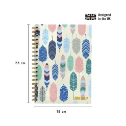 Subject Notebooks|Carpe Diem Feathers 1-Subject Notebook, 7.5" x 9.75", Wide-Ruled, 80 Sheets, Multicolor (9379-CD)