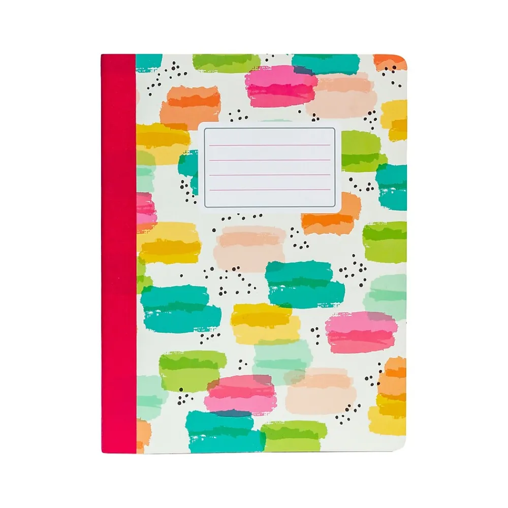 Composition Notebooks|Carpe Diem Rainbow Color Wash Composition Notebooks, 7.5" x 9.45", College Ruled, 70 Sheets, Assorted Colors, 3/Pack (9095-CD)