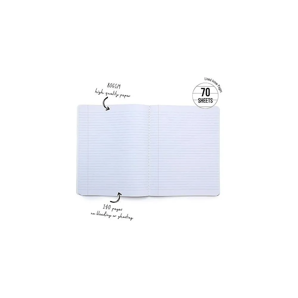 Composition Notebooks|Carpe Diem Rainbow Color Wash Composition Notebooks, 7.5" x 9.45", College Ruled, 70 Sheets, Assorted Colors, 3/Pack (9095-CD)