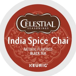 Celestial Seasonings India Spice Chai Herbal Tea, Keurig® K-Cup® Pods, 96/Carton (14738)