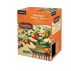 Celestial Seasonings Mandarin Orange Spice Herbal Tea, Keurig® K-Cup® Pods, 24/Box (14735)
