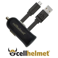 2.4-Amp Single-USB Car Charger with USB-A to Micro USB Flat Cable, 3 Feet (CAR-2.4/1+F-MICRO-3-B)<cellhelmet Hot
