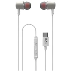 Bar Audio Earbuds, USB-C Connector, White (BAR-IN-EAR-TYPE-C)<cellhelmet Best