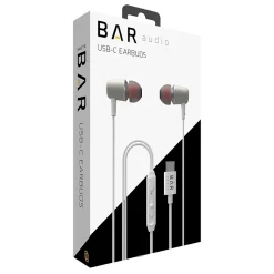 Bar Audio Earbuds, USB-C Connector, White (BAR-IN-EAR-TYPE-C)<cellhelmet Best