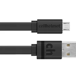 Charge and Sync USB-A to Micro USB Flat Cable, 6 Feet (CABLE-F-MICRO-6-B)<cellhelmet Outlet