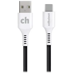 cellhelmet Charge and Sync USB-C to USB-A Round Cable, 6' (CABLE-C-A-6-R-G)