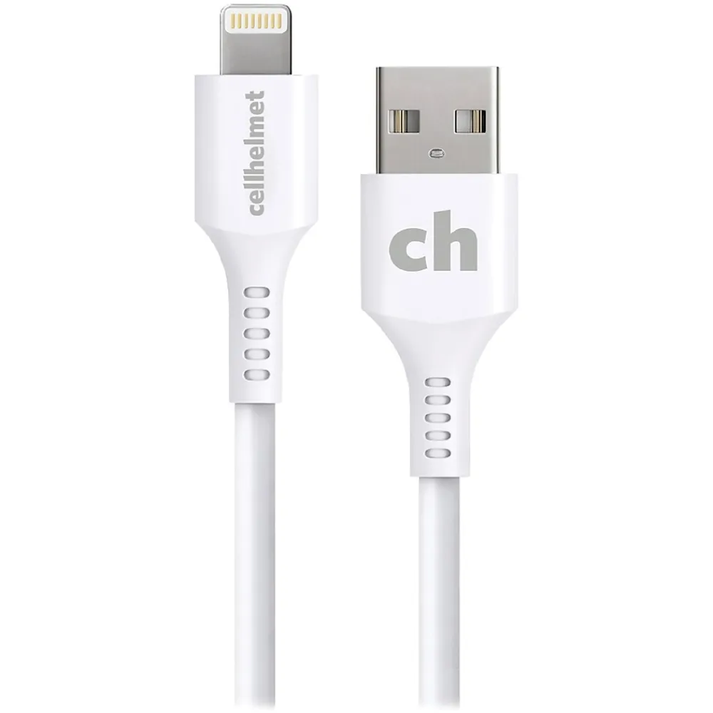 cellhelmet Charge and Sync USB-A to Lightning Round Cable, 6' (CABLE-LIGHT-A-6-R-W)
