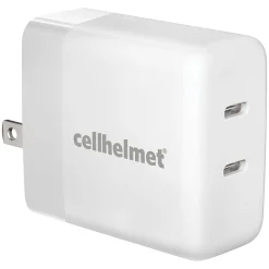 Dual Wall Black Charger with 2 USB-C Ports, 20-Watt, White (WALL-PD-20W-C-C)<cellhelmet Sale