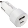 Dual-Port Car Charger for USB and USB-C, 20-Watt, White (CAR-PD-20W-A-C)<cellhelmet Discount