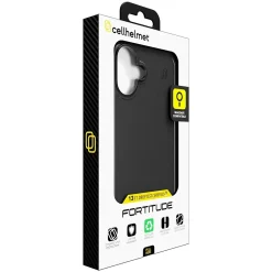 cellhelmet Fortitude Series MagSafe Phone Case for iPhone 16 Plus, Shock Absorbing, Onyx Black (CF-105-BLK)