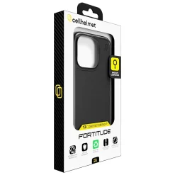 cellhelmet Fortitude Series MagSafe Phone Case for iPhone 16 Pro, Shock Absorbing, Onyx Black (CF-106-BLK)