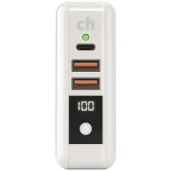 Multi-Charge Pro 8,000 mAh Power Bank and Qi Wireless Charger with 1 USB-C and 2 USB Outputs, White (CHQi-ALL)<cellhelmet Sale