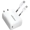 Single-USB Power Delivery Wall Charger with USB-C to USB-C Round Cable, 3 ft., 25-Watt, White (WALL-PD-25W+R-C)<cellhelmet Sale