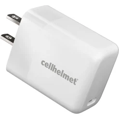 Single-USB Power Delivery Wall Charger with USB-C to USB-C Round Cable, 3 ft., 25-Watt, White (WALL-PD-25W+R-C)<cellhelmet Sale