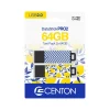 Clearance Centon DataStick Pro 2 64GB USB 2.0 Type-A Flash Drives, Abstract Blue/Lemon Sweet, 2/Pack (C1-U3T066-64G-2)