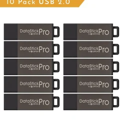 Outlet Centon DataStick Pro 2GB USB 2.0 Type A Flash Drive, Gray, 10/Pack (DSP2GB10PK)
