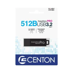 Centon DataStick Pro 512GB USB 3.2 Type-A Flash Drive, Black (C1-U3P6-512G)