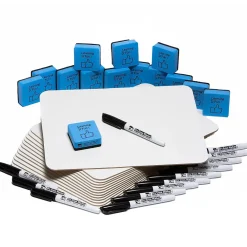 Dry Erase*Educators Resource Charles Leonard Dry Erase Lap Board Jumbo Classroom Pack, 30 Boards, 30 Dry Erase Markers, 30 Multipurpose Erasers (CHL35090)