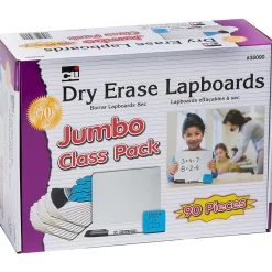 Dry Erase*Educators Resource Charles Leonard Dry Erase Lap Board Jumbo Classroom Pack, 30 Boards, 30 Dry Erase Markers, 30 Multipurpose Erasers (CHL35090)