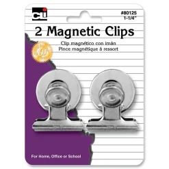 Clips & Fasteners|CLN Charles Leonard Magnetic Spring Clips, 1-1/4", 12 packs of 2 (CHL80125)