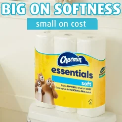 Essentials Soft Toilet Paper, 2-Ply, White, 330 Sheets/Roll, 10 Rolls/Pack, 3 Packs/Carton (04534)<Charmin Sale
