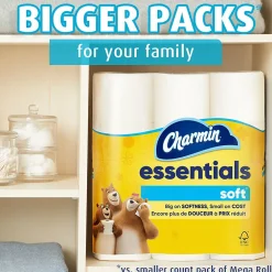 Essentials Soft Toilet Paper, 2-Ply, White, 330 Sheets/Roll, 10 Rolls/Pack, 3 Packs/Carton (04534)<Charmin Sale