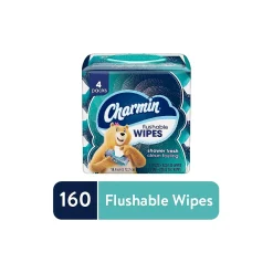 Flushable Wipes, White, 40 Sheets/Pack, Pack of 4 (79619)<Charmin Best