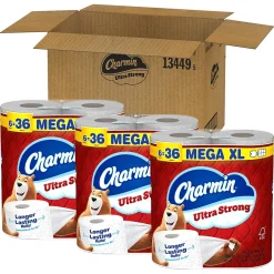 Ultra Strong Mega XL Toilet Paper, 2-Ply, White, 330 Sheets/Roll, 18 Rolls/Pack (04308)<Charmin New