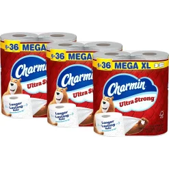 Ultra Strong Mega XL Toilet Paper, 2-Ply, White, 330 Sheets/Roll, 18 Rolls/Pack (04308)<Charmin New