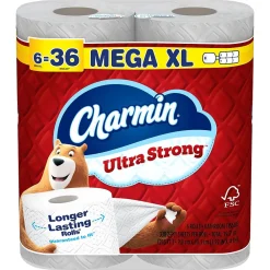 Ultra Strong Mega XL Toilet Paper, 2-Ply, White, 330 Sheets/Roll, 18 Rolls/Pack (04308)<Charmin New