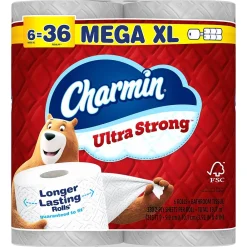 Ultra Strong Mega XL Toilet Paper, 2-Ply, White, 330 Sheets/Roll, 18 Rolls/Pack (04308)<Charmin New