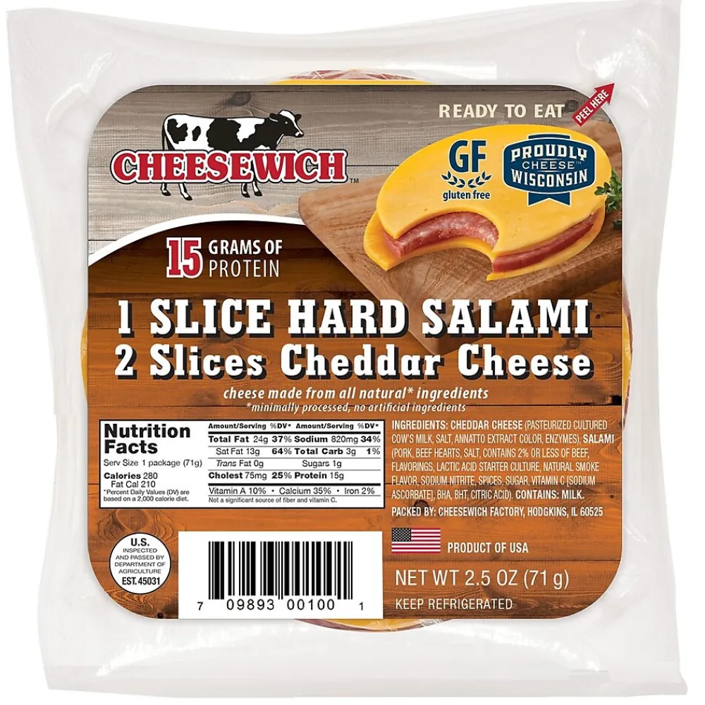 Cheesewich Cheddar & Hard Salami , 16/ Pack (366-00002)