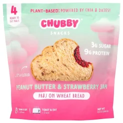 Chubby Snacks Peanut Butter & Strawberry Jam Sandwich, 10.6 oz, 12/Pack (600-04135)