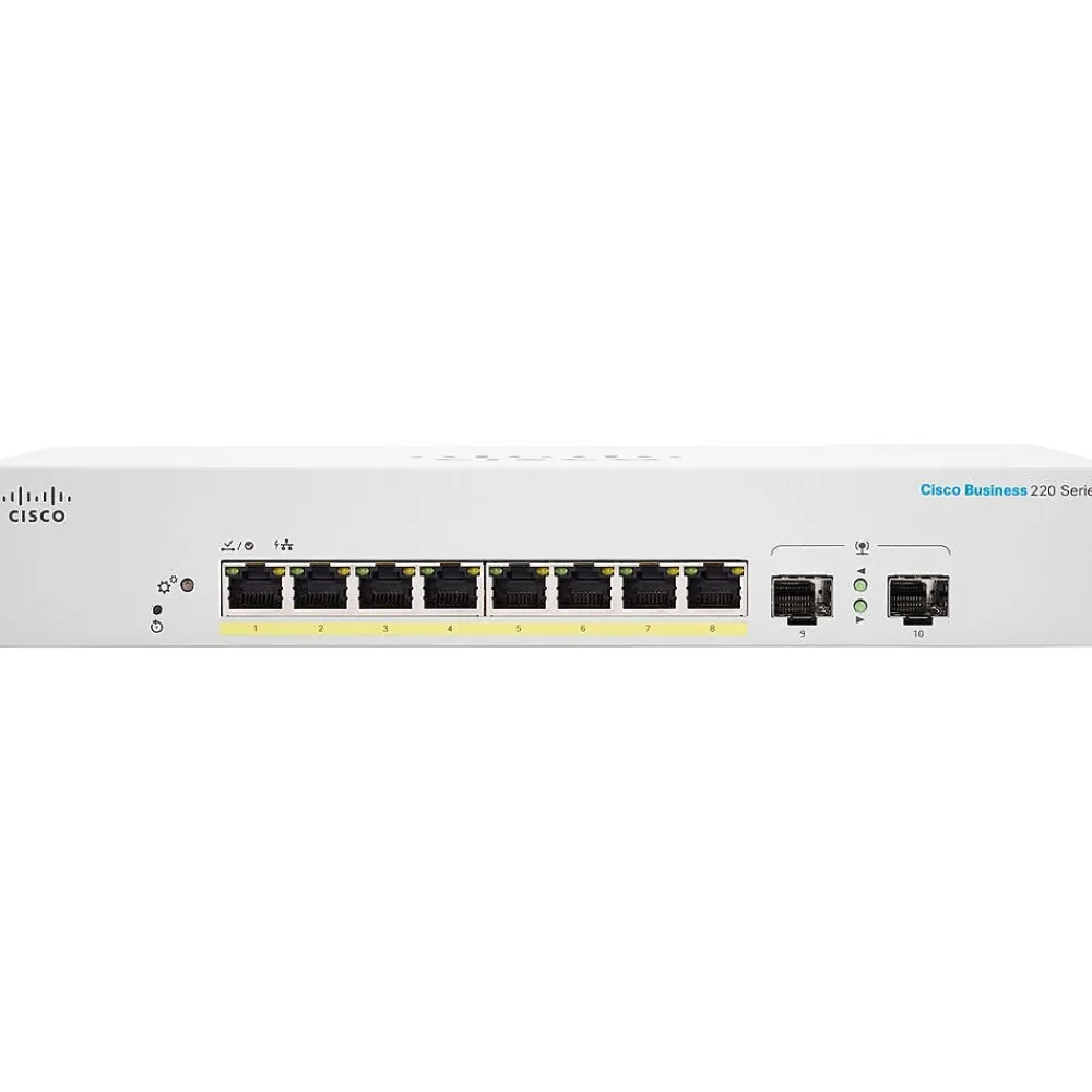 Discount Cisco 220 8-Port Gigabit Ethernet Managed Switch, Silver (CBS2208PE2GNA)