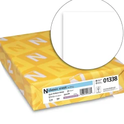Resume Paper*Neenah Paper CLASSIC CREST® Writing Paper, 8 1/2" x 11", 24 lb., Smooth Finish, Avon Brilliant White, 500/Ream (01338)