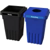 BevvyBin Dual-Stream Recycling Station, 16 Gallon, Blue/Black (BEVVY8-2-BK-BE)<CleanRiver