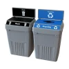 FlexE Plastic Dual-Stream Recycling Station, 100 Gallon, Gray (FX100B-GY2-W-BK-R-BE)<CleanRiver Outlet