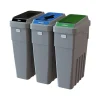 LeanStream Plastic Three-Stream Recycling Station, 69 Gallon, Gray (LS3-002)<CleanRiver Sale