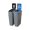 LeanStream Plastic Dual-Stream Recycling Station, 46 Gallon, Gray (LS2B-001)<CleanRiver Sale