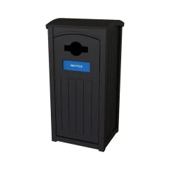 PD Plastic Outdoor Recycling Bin, 35 Gallon, Black (XD35-1-R-BK)<CleanRiver Discount