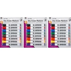 Markers|CLI Dry Erase Markers, Chisel Tip, Assorted, 8/Pack, 3 Packs (CHL47828-3)