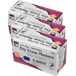 Markers|CLI Dry Erase Markers, Chisel Tip, Blue, 12/Pack (CHL47915-3)
