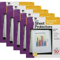 Sheet Protectors|CLI Economy Sheet Protector, 8.5" x 11", Clear, 50/Box, 5 Boxes (CHL48145-5)