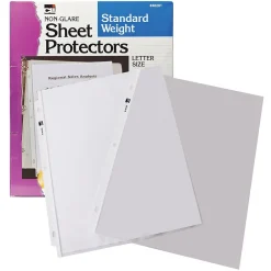 Sheet Protectors|CLI Non-Glare Standard Sheet Protector, 8.5" x 11", Clear, 100/Box, 2 Boxes (CHL48281-2)