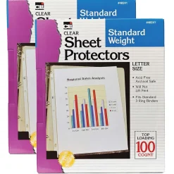Sheet Protectors|CLI Standard Sheet Protector, 8.5" x 11", Clear, 100/Box, 2 Boxes (CHL48241-2)