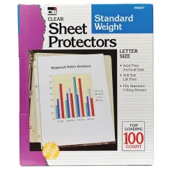 Sheet Protectors|CLI Standard Sheet Protector, 8.5" x 11", Clear, 100/Box, 2 Boxes (CHL48241-2)