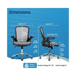 Office Chairs*Click365 Ergonomic Fabric/Mesh Swivel Task Chair, (CCHR10003B) Gray
