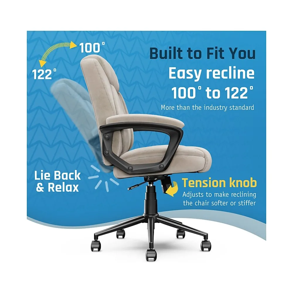 Ergonomic Chairs*Click365 Transform 1.0 Ergonomic Fabric Swivel Desk Chair, (CCHR10001D) Beige
