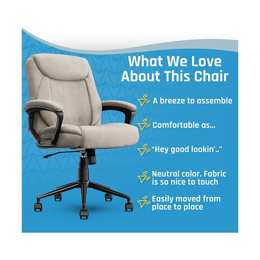Ergonomic Chairs*Click365 Transform 1.0 Ergonomic Fabric Swivel Desk Chair, (CCHR10001D) Beige