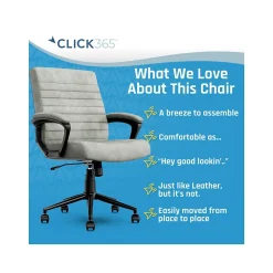 Ergonomic Chairs*Click365 Transform 3.0 Ergonomic Vegan Leather Swivel Desk Chair, (CCHR10008D) Gray